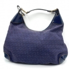 Borsa Fendi Zucchino tipo hobo in tela blu viola