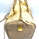 Fendi Forever Trunk Style Bag in Beige Canvas