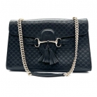 Bolso Gucci Emily de cuero negro.