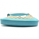 Gucci Jackie Bag in GG Canvas and Blue Leather
