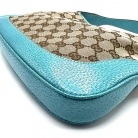 Gucci Jackie Bag in GG Canvas and Blue Leather