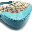 Gucci Jackie Bag in GG Canvas and Blue Leather