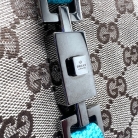 Gucci Jackie Bag in GG Canvas and Blue Leather