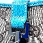 Gucci Jackie Bag in GG Canvas and Blue Leather