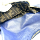 Borsa Hobo Fendi in pelle blu con cerniera frontale dorata
