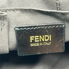 Borsa Hobo Fendi in pelle blu con cerniera frontale dorata