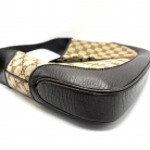 Bolso Jackie Vintage en tela y cuero beige/cafe
