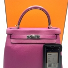 Kelly Hermès 28 retourne togo bag in pink fucsia