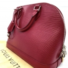 Borsa Louis Vuitton Alma PM in pelle Epi rossa