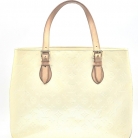 Borsa Louis Vuitton Brentwood in pelle verniciata bianco sporco