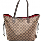 LOUIS VUITTON NEVERFULL MM DAMIER EBENE BAG WITH ENGRAVED LETTERS D.A.