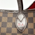 LOUIS VUITTON NEVERFULL MM DAMIER EBENE BAG WITH ENGRAVED LETTERS D.A.
