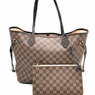 BORSA LOUIS VUITTON NEVERFULL MM DAMIER EBENE CON POCHETTE
