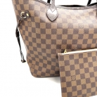 BORSA LOUIS VUITTON NEVERFULL MM DAMIER EBENE CON POCHETTE