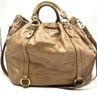 Bolso Miu Miu en cuero caqui grande