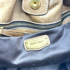 Bolso Miu Miu en cuero caqui grande