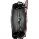 Bolso Prada tipo bucket en cuero negro con logotipo grabado