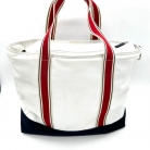 BORSA PRADA TIPO TOTE IN TESSUTO BIANCO E BLU