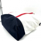 BORSA PRADA TIPO TOTE IN TESSUTO BIANCO E BLU