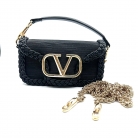 Valentino V bag in black braided leather