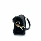 Valentino V bag in black braided leather
