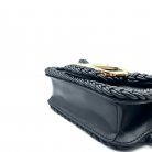 Valentino V bag in black braided leather