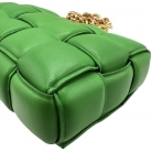 Bottega Veneta Cassette Chain Bag en cuero verde