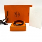 Brazalete Hermès de cuero negro