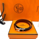 Brazalete Hermès de cuero negro