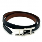 Brazalete Hermès de cuero negro