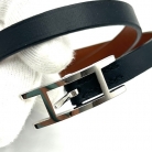 Brazalete Hermès de cuero negro