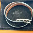 Brazalete Hermès de cuero negro