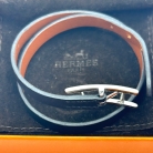 Brazalete Hermès de cuero negro