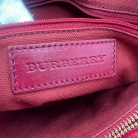 Burberry Tote Bag en lona con detalles en cuero rojo