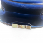 Capucines Mini in blue ostrich leather