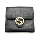 CARTERA GUCCI INTERLOCKING EN CUERO NEGRO VINTAGE