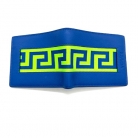PORTAFOGLIO VERSACE IN PELLE BLU E TESSUTO VERDE