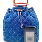 Chanel denim with tortoiseshell handles