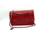 Chanel double flap red patent leather