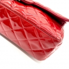 Chanel double flap red patent leather