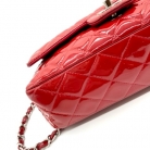 Chanel double flap red patent leather