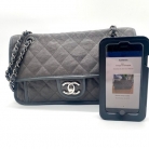 Chanel gray caviar leather