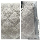 Chanel gray caviar leather