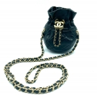 chanel mini black leather bag