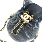 chanel mini black leather bag