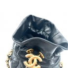chanel mini black leather bag