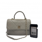 Chanel Trendy CC Top Handle in pelle grigia
