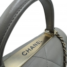 Chanel Trendy CC Top Handle in pelle grigia