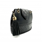 Chanel vintage black leather