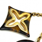 Charm Monogram Flowers Tortoise Shel